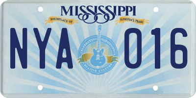 MS license plate NYA016