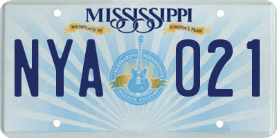MS license plate NYA021