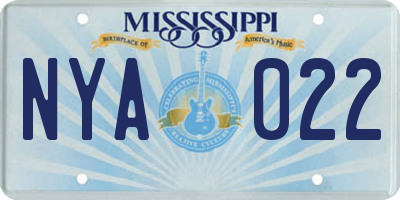 MS license plate NYA022