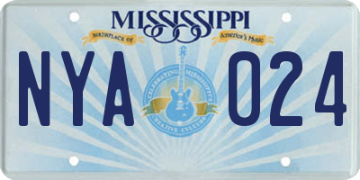 MS license plate NYA024