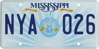 MS license plate NYA026