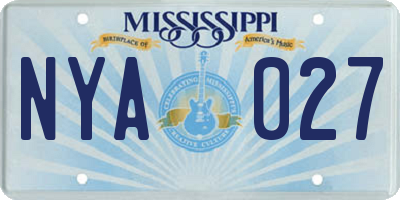 MS license plate NYA027
