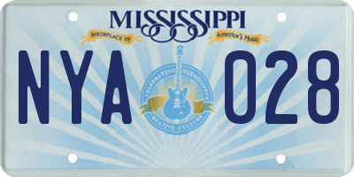 MS license plate NYA028