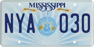 MS license plate NYA030
