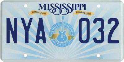 MS license plate NYA032