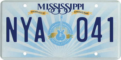 MS license plate NYA041