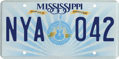MS license plate NYA042