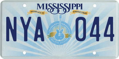 MS license plate NYA044