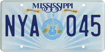 MS license plate NYA045