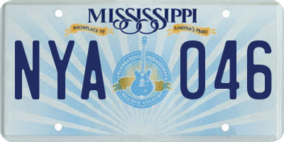 MS license plate NYA046