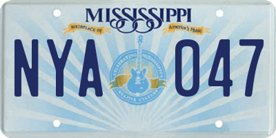 MS license plate NYA047