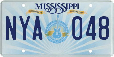 MS license plate NYA048