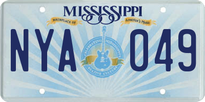 MS license plate NYA049