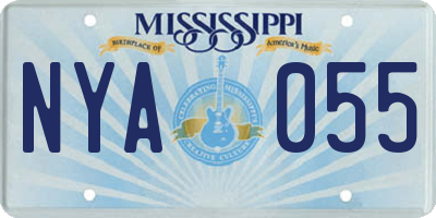 MS license plate NYA055