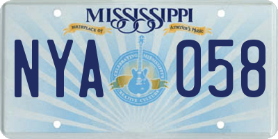 MS license plate NYA058