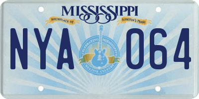 MS license plate NYA064