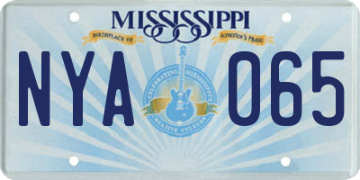 MS license plate NYA065