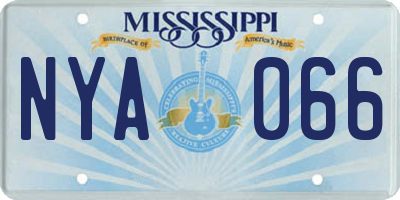 MS license plate NYA066