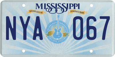 MS license plate NYA067