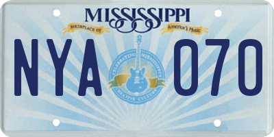 MS license plate NYA070
