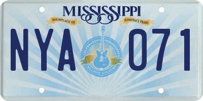 MS license plate NYA071