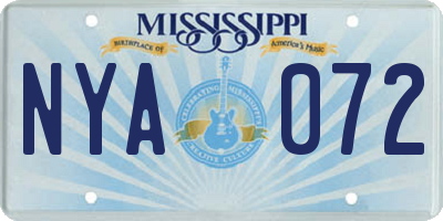 MS license plate NYA072