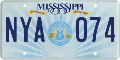 MS license plate NYA074