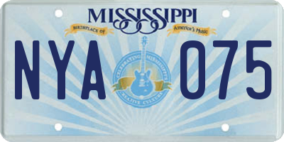 MS license plate NYA075