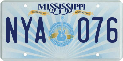 MS license plate NYA076