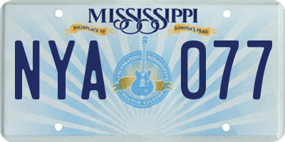MS license plate NYA077