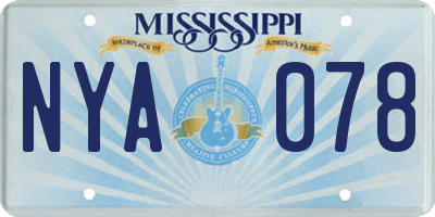 MS license plate NYA078
