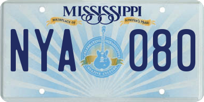 MS license plate NYA080