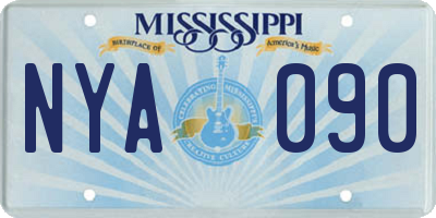 MS license plate NYA090