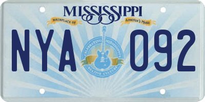 MS license plate NYA092