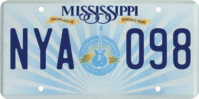 MS license plate NYA098