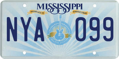MS license plate NYA099