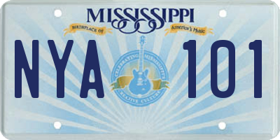MS license plate NYA101