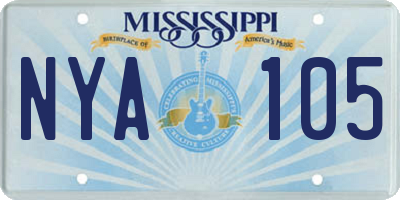 MS license plate NYA105