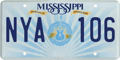 MS license plate NYA106