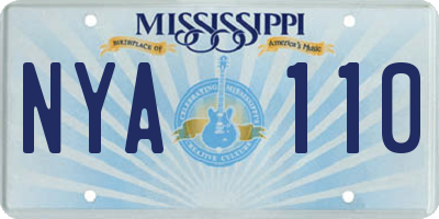 MS license plate NYA110