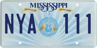 MS license plate NYA111