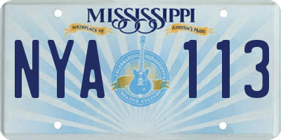 MS license plate NYA113