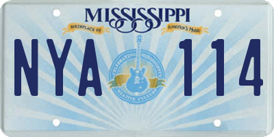 MS license plate NYA114