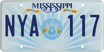 MS license plate NYA117