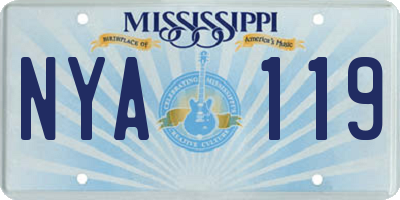 MS license plate NYA119