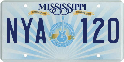 MS license plate NYA120