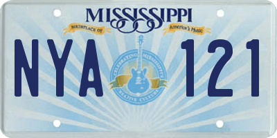 MS license plate NYA121
