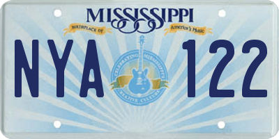 MS license plate NYA122