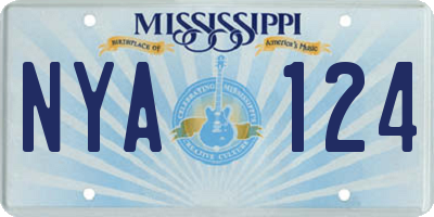 MS license plate NYA124