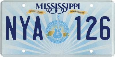 MS license plate NYA126